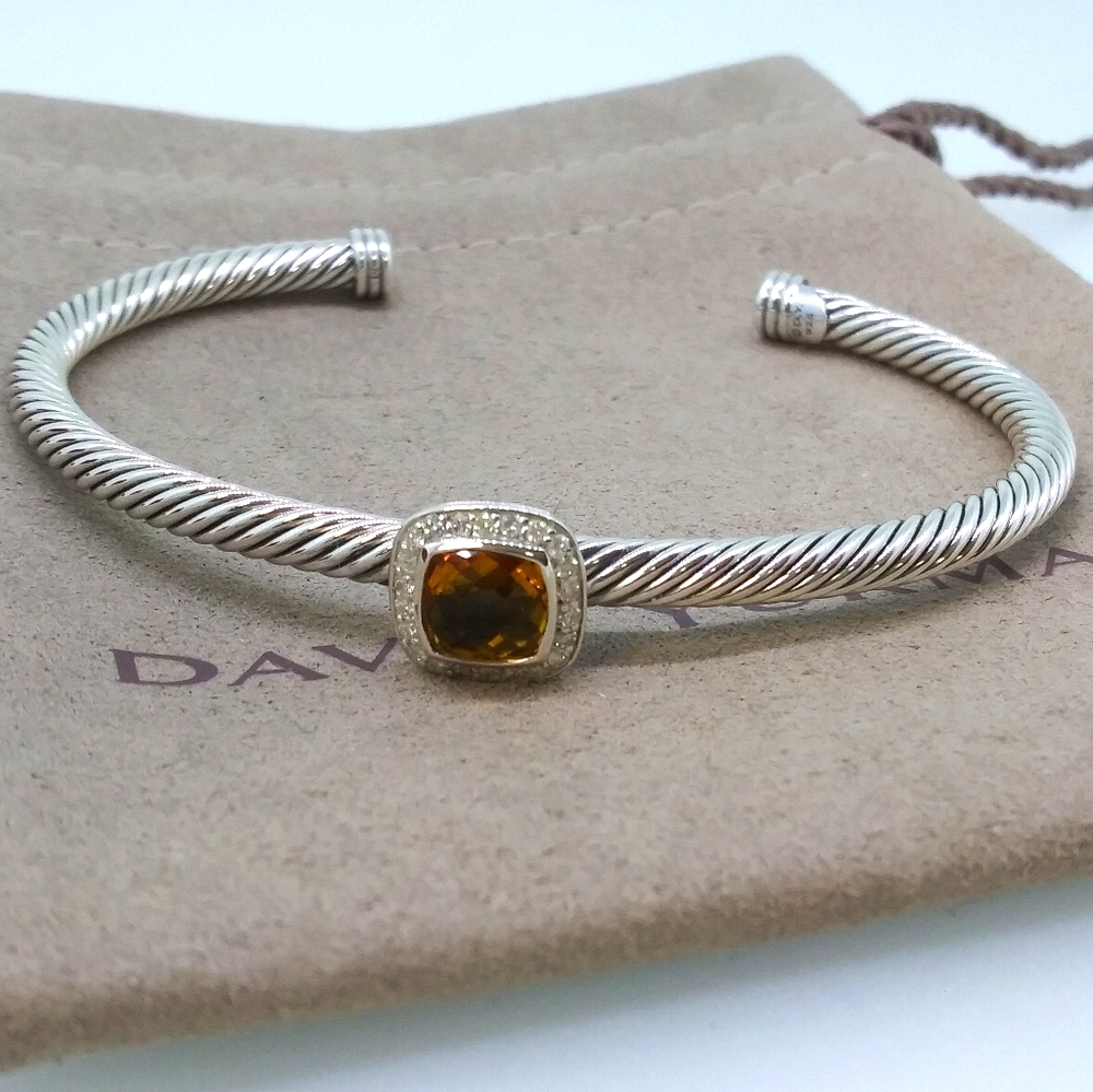 David Yurman 4mm Noblesse Bracelet Citrine Diamond